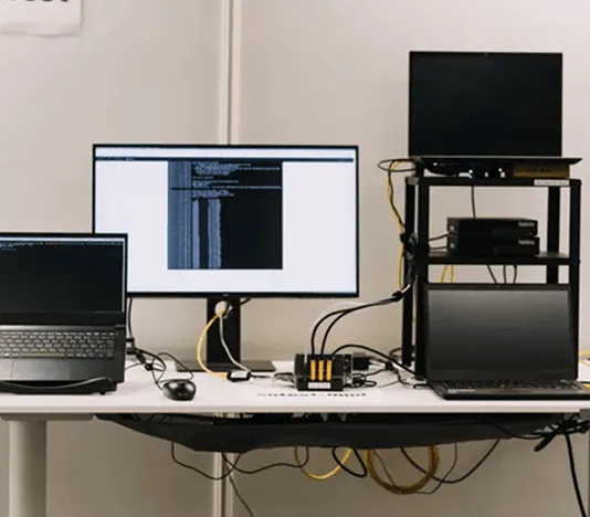 Monitors linked via cables